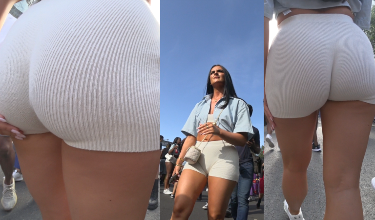 Brunette Babe in White Shorts Brunette Babe in White Shorts